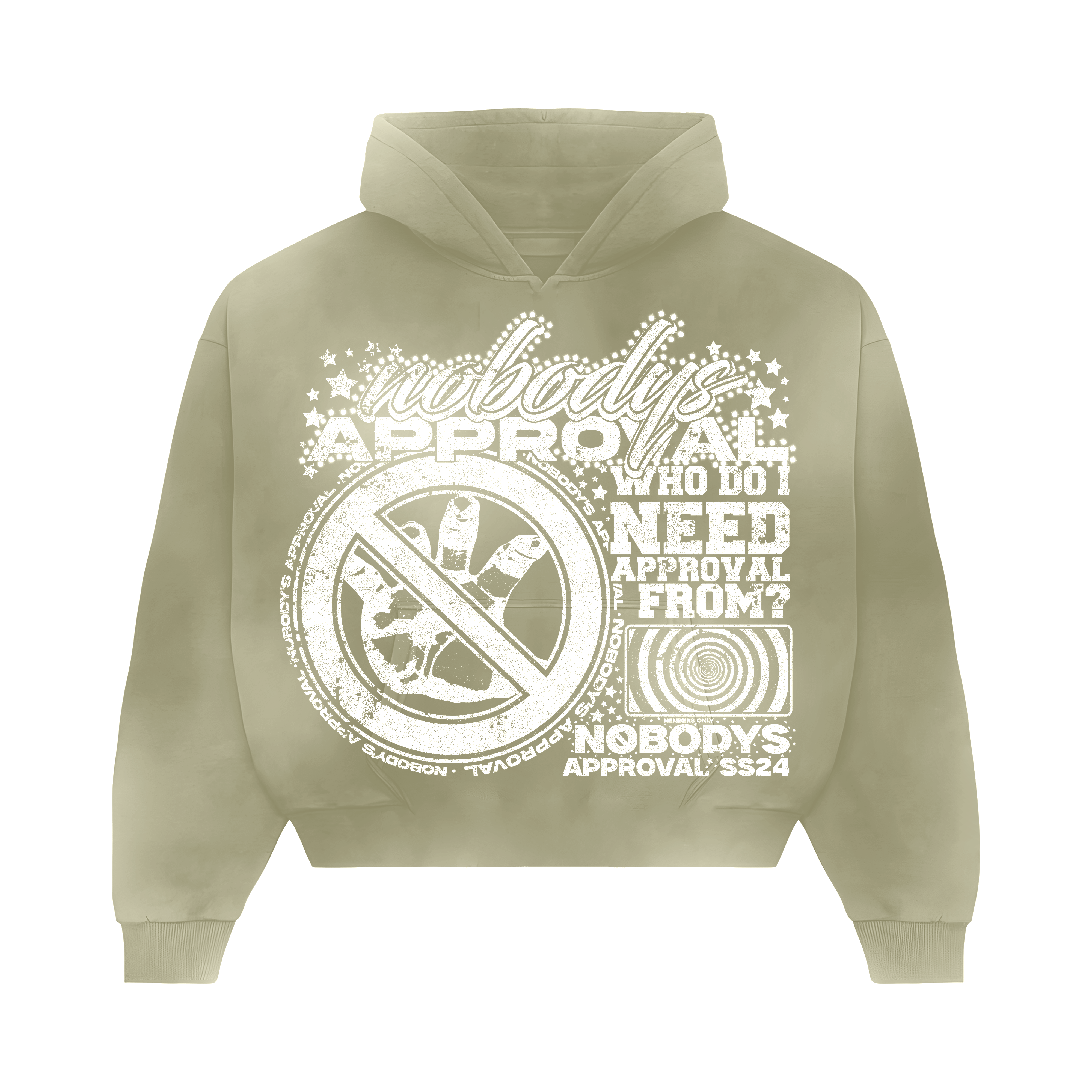 'APPROVAL' MILITIA GREEN SUN FADE HOODIE
